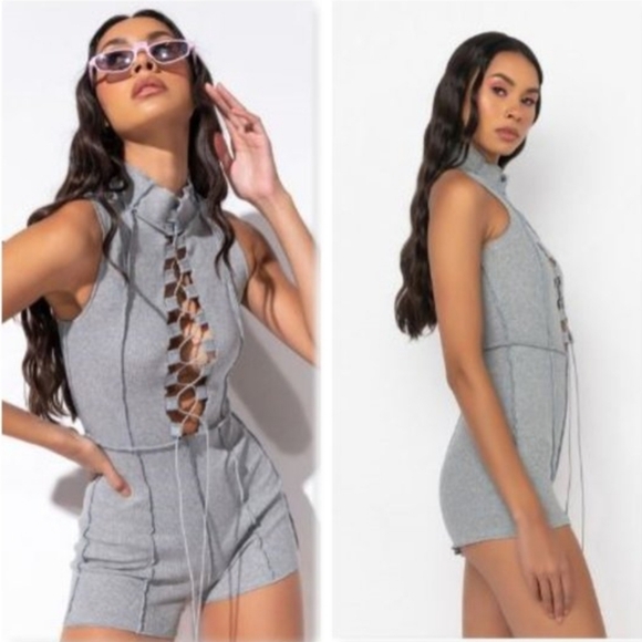 AKIRA Pants - Mock Neck Romper